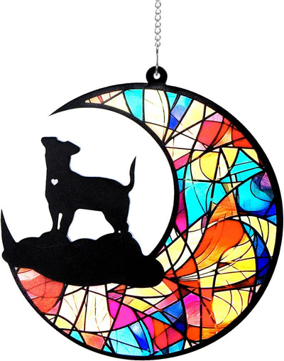 Personalized Pet Memorial Suncatcher with Custom Name and Date - Rainbow Bridge Sympathy Gift